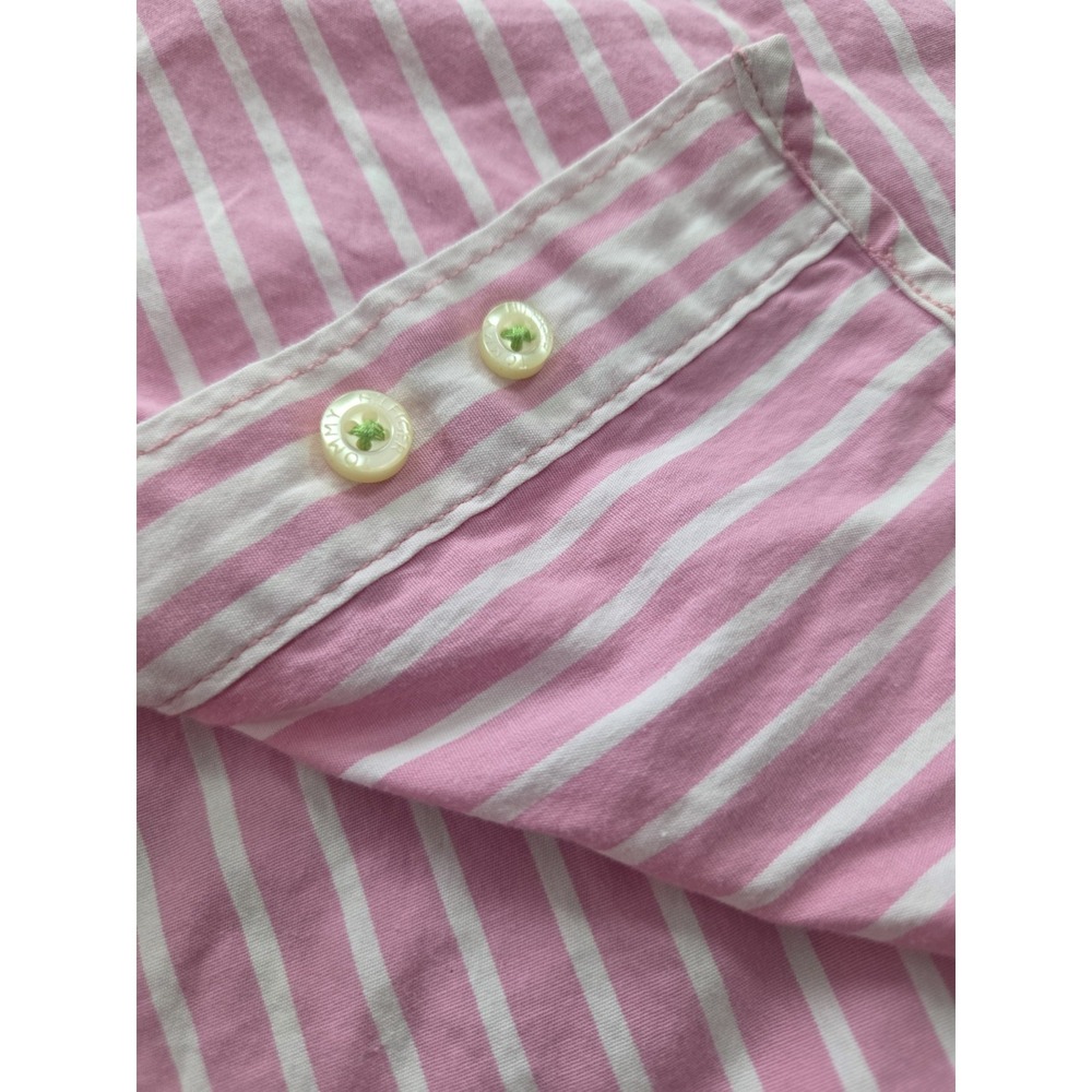 Tommy Hilfiger Womens Pink White Striped Button Down Shirt Size 20 Collared - Picture 6 of 10